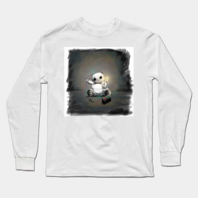 Inventor Robot Long Sleeve T-Shirt by hollydoesart